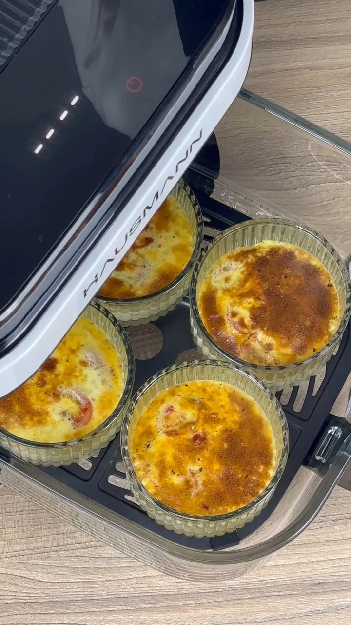 Air fryer omelette with cherry tomatoes
