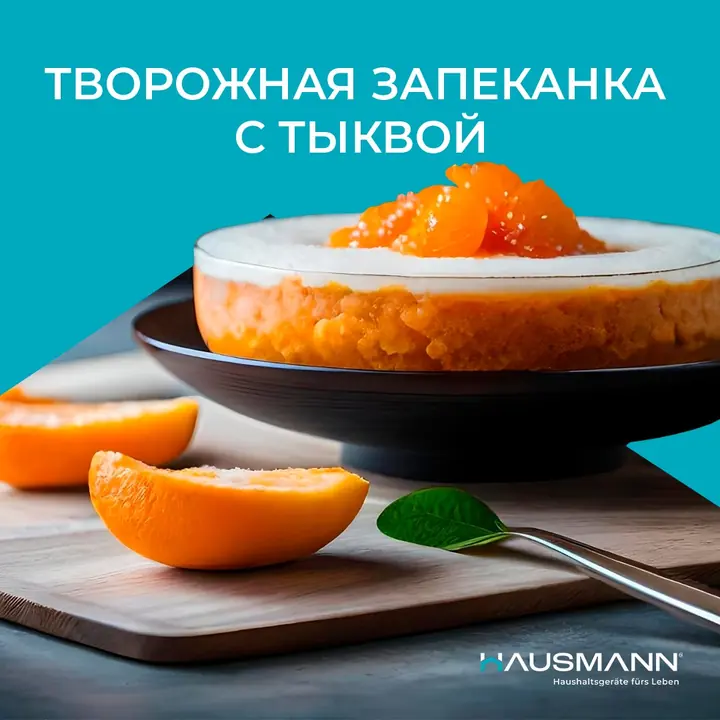 Аэрогрильдегі асқабақ қосылған сүзбе запеканкасы