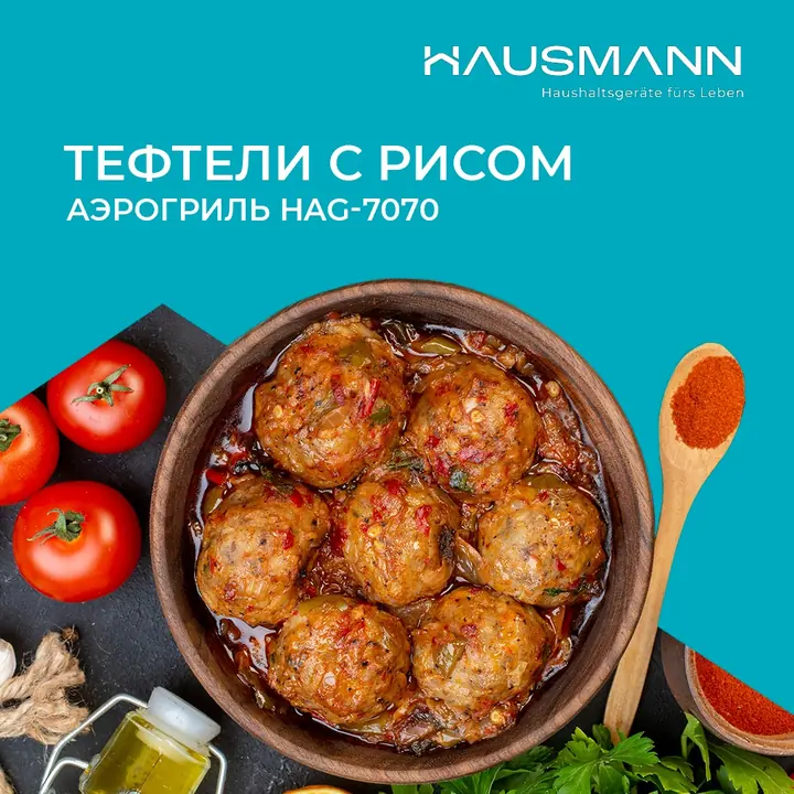 Air fryer meatballs with rice