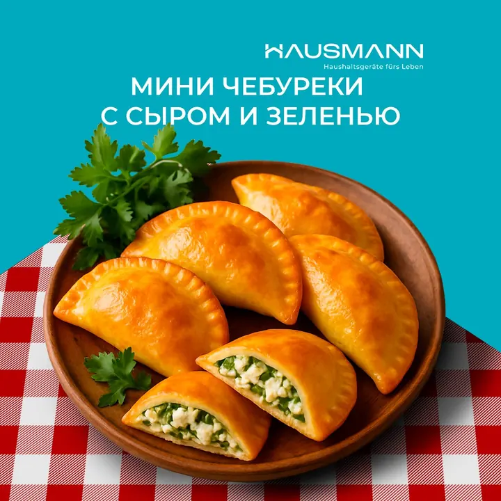 Аэрогрильдегі ірімшік пен көк шөп салынған шағын шебуректер
