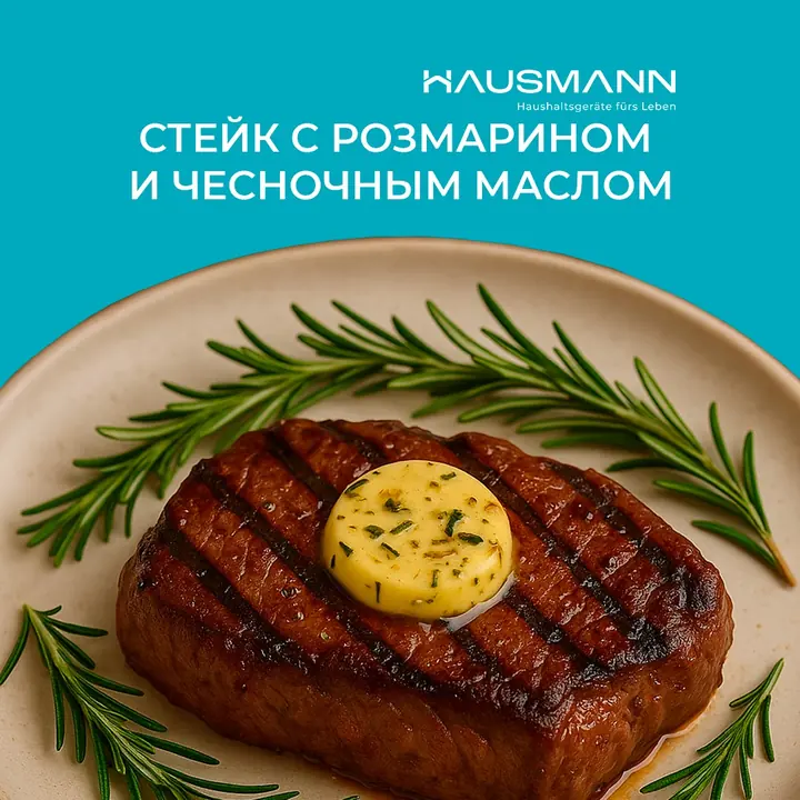 Steak with rosemary and garlic butter