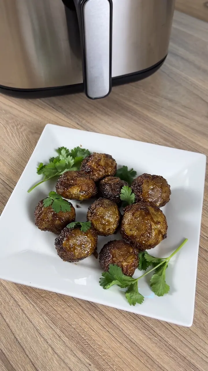 Juicy air fryer mushrooms in 15 minutes